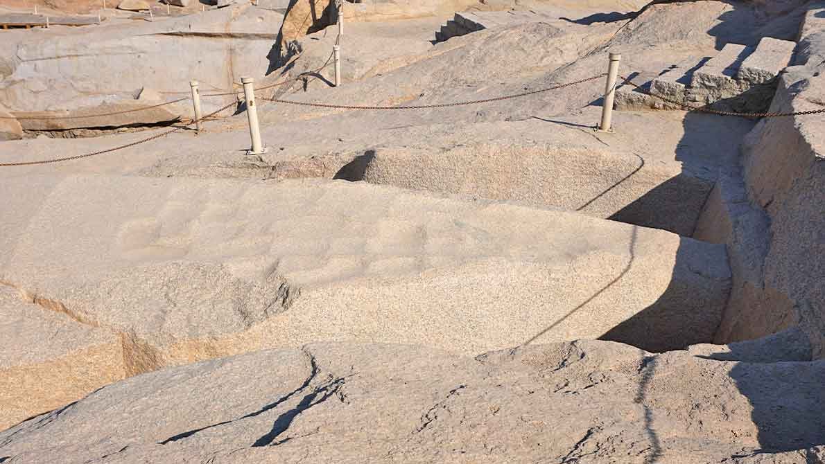 Aswan unfinished obelisk general view granite quarry